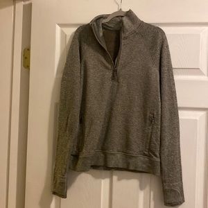 lululemon size 4. quarter zip sweater with thumb holes.
